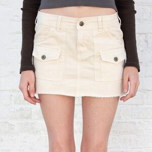 Brandy Melville Cream Mini Cargo Skirt